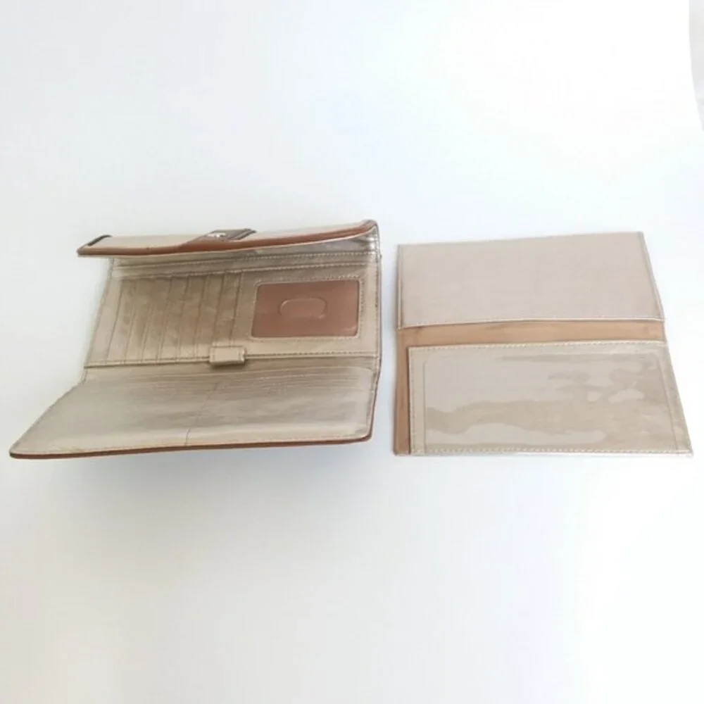 Nine West Tri-Fold Snap Closure Wallet Brown Cream